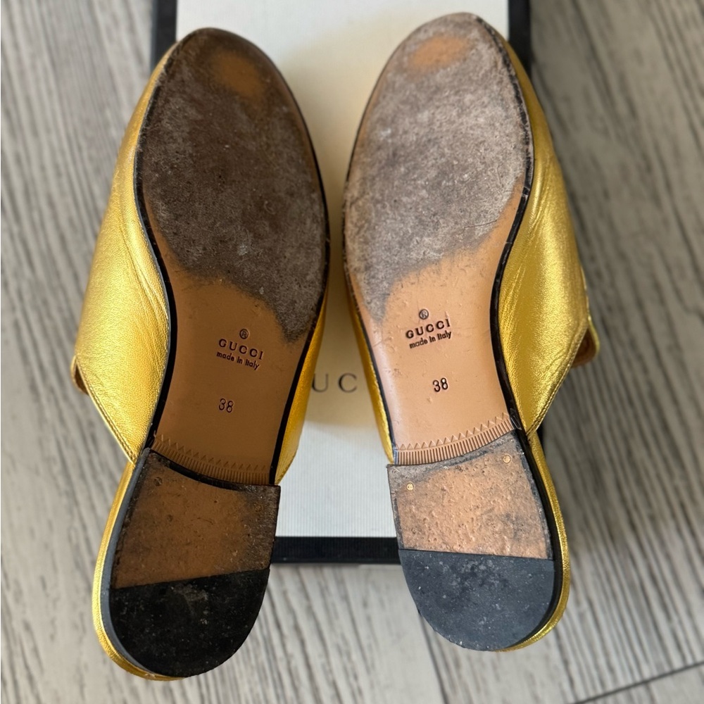 Gucci Gold Women's Mules - Picture 4 of 5